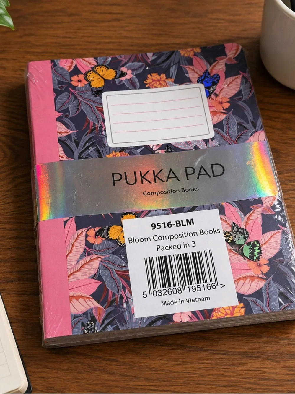 Floral Pattern Composition Notebooks - Set of 3